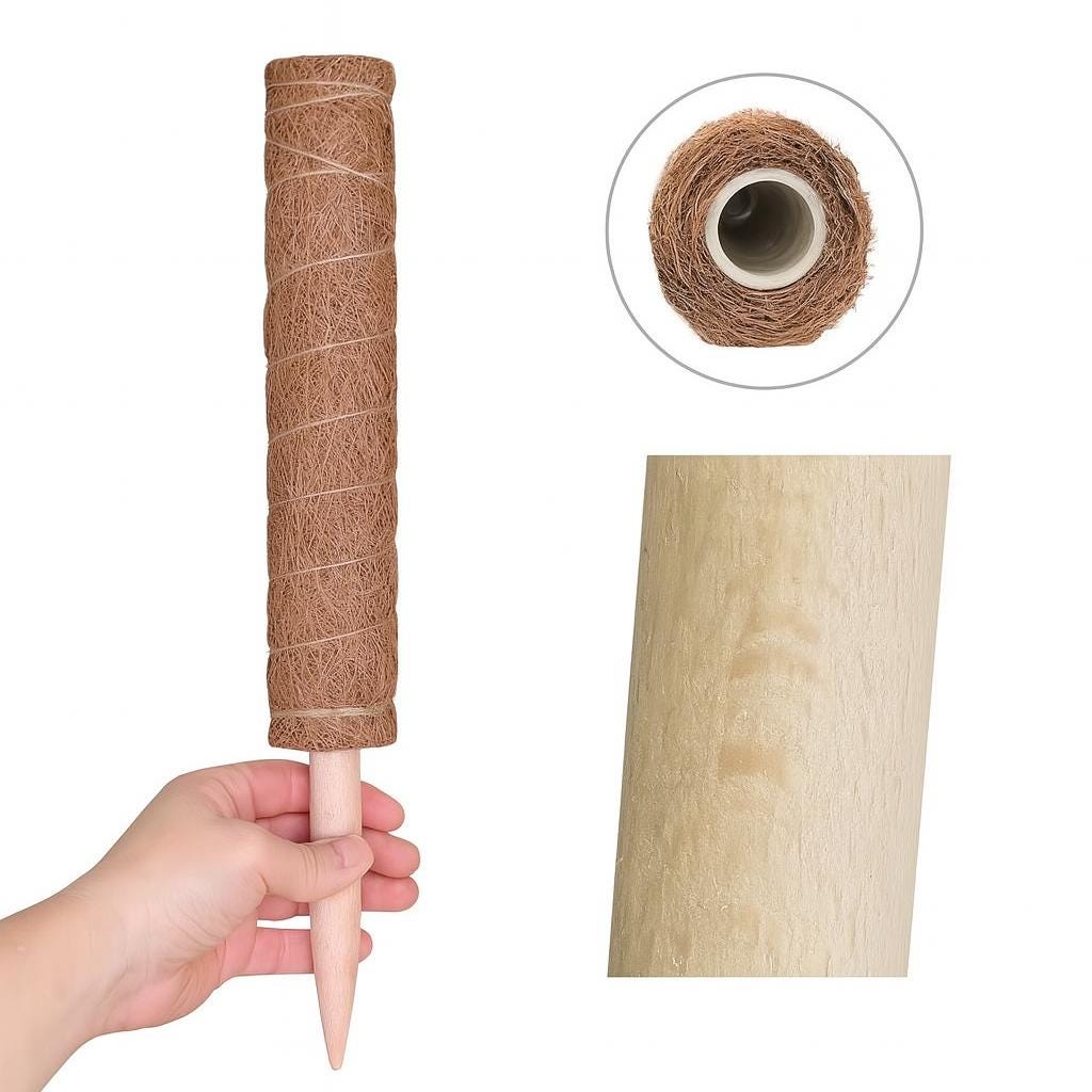 Coco Coir Moss Pole for Climbing Plants | Extendable Natural Support | Perfect for Monstera, Pothos, Philodendron