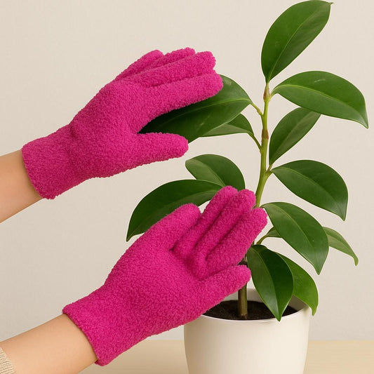 Microfiber Plant Dusting Gloves – Gentle Leaf Cleaning Gloves for Houseplants | Reusable & Lint-Free