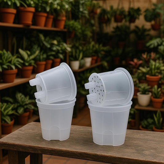 3- Pack Self-Watering Plant Pots | Modern Indoor Planters | Minimalist Pots for Houseplants, Herbs, Succulents | Easy Watering Solution