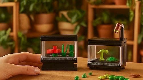 DIY LEGO Terrarium Kit with Supplies – Build Your Own Mini Garden | Fun Plant Gift for Kids & Adults STEM